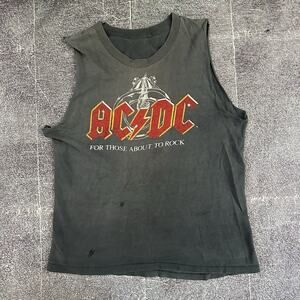 Men's Vintage 80's Screen Stars AC/DC For Those About to Rock T Shirt Tee Sz M